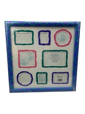 Vintage 1980s Decorel Wall Album Photo Collage Frame 14x14 Hand Painted Colorful